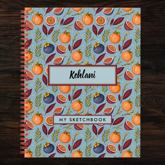 Pomegranate Orange Fern Lila Dusty Blue Sketch Notizbuch