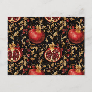 Pomegranate Paradies - reichhaltiges Blumenmuster Postkarte
