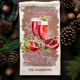 Pomegranate Punch Weihnachtscocktail Rezept Geschirrtuch