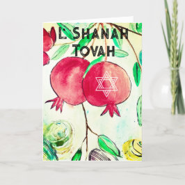Pomegranate Rosh Hashanah Fruit Shana Tova Feiertagskarte