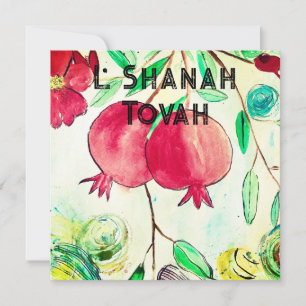 Pomegranate Rosh Hashanah Fruit Shana Tova Feiertagskarte