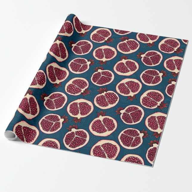 Pomegranate slices wrapping paper geschenkpapier (Ungerollt)