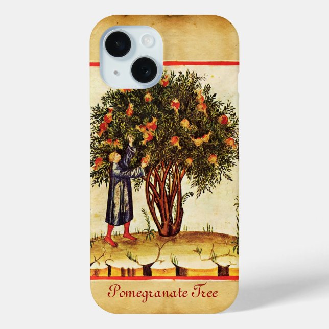 POMEGRANATE TREE ANTIQUE PARCHMENT Case-Mate iPhone HÜLLE (Rückseite)
