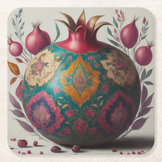 Pomegranate Yalda Untersetzer (Vorderseite)