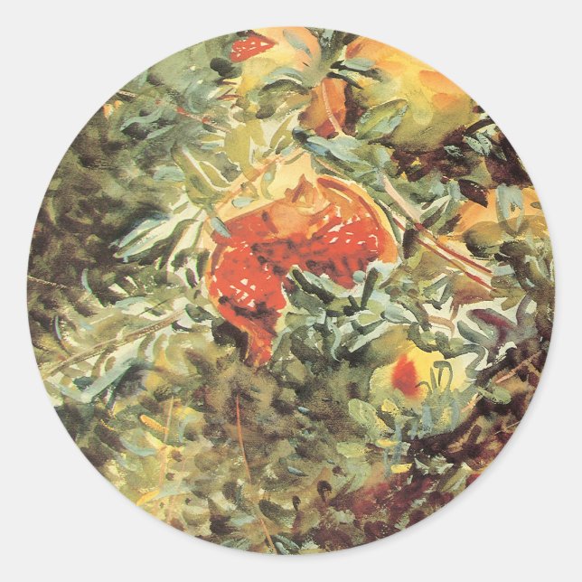 Pomegranates II von John Singer Sargent Runder Aufkleber (Vorderseite)