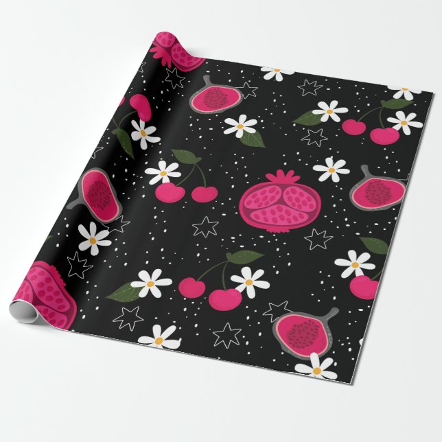 Pomegranatfruchthirsche Geschenkpapier (Ungerollt)