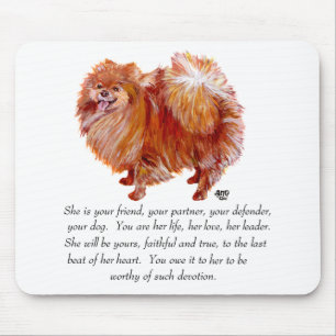Pomeranian Andenken Weiblich Mousepad