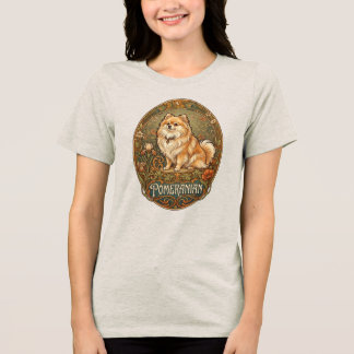 Pomeranian Art Nouveau Vintage Dog Boho Tri-Blend Shirt