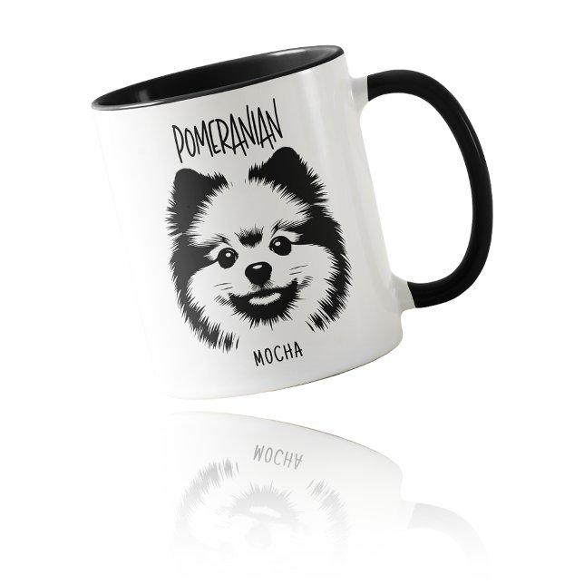 Pomeranian Breed Edgy Pop Art Custom Dog Lover Tasse (Pomeranian Breed Edgy Pop Art Custom Dog Lover Mug)
