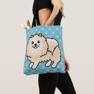 Pomeranian Cartoon-Hund in cremefarbenem Fell