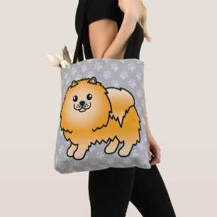 Pomeranian Cartoon-Hund in orangem Fell