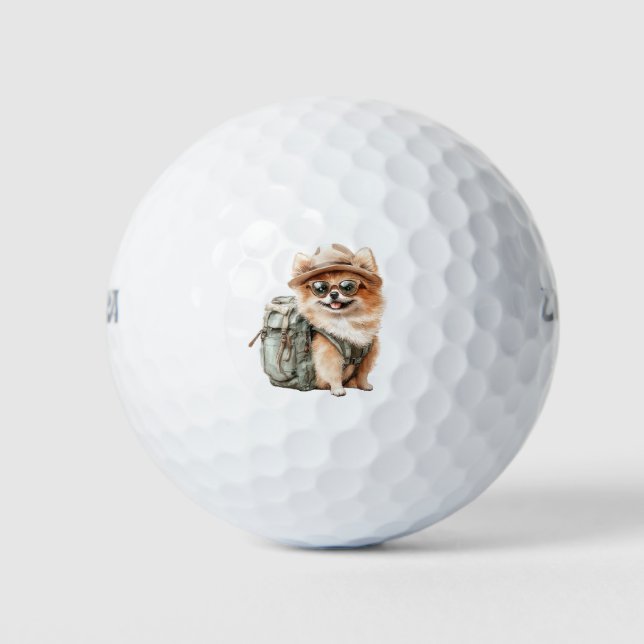 Pomeranian Dog Lover Golf Balls Golfball (Vorderseite)