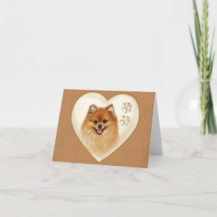 Pomeranian Dog Note card, Thank you cards Dankeskarte