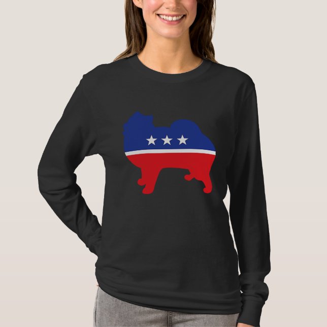 Pomeranian Dog  Political Symbol Election Mascot T-Shirt (Vorderseite)