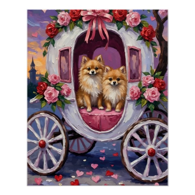 Pomeranian Dog Valentine's Day  Poster (Vorderseite)