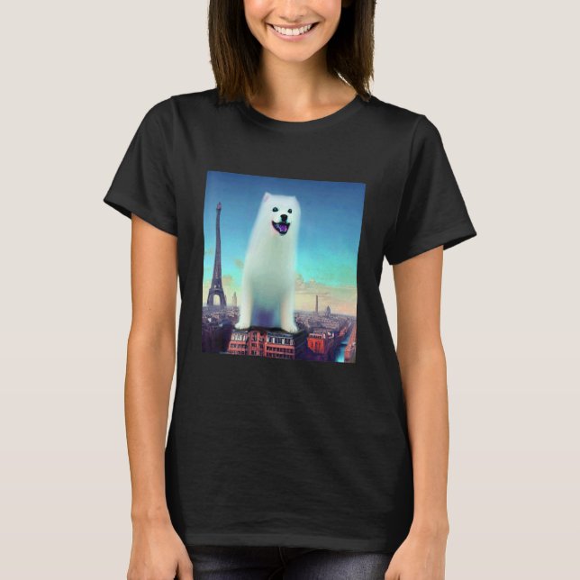 Pomeranian  Eiffel Tower France Paris Men Women Do T-Shirt (Vorderseite)