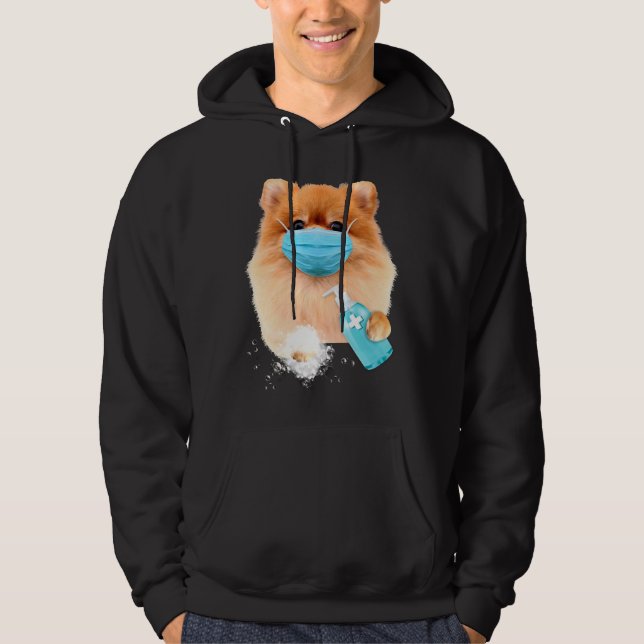 Pomeranian Face Mask Hoodie (Vorderseite)