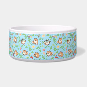 Pomeranian Frühjahrs-Blumen-Hundefutter-Schale Süß Napf