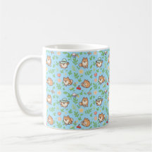 Pomeranian Frühjahrs-Blumen-Kaffeetasse für Hunde-