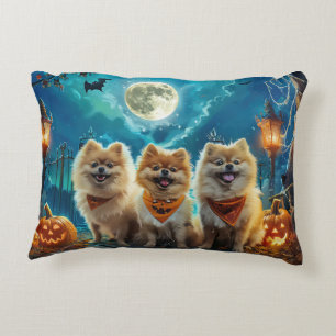 Pomeranian Halloween Gruselig Dekokissen
