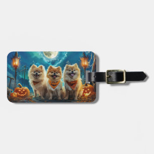 Pomeranian Halloween Gruselig Gepäckanhänger