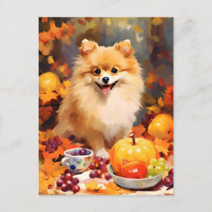 Pomeranian Herbst Dankfest  Postkarte