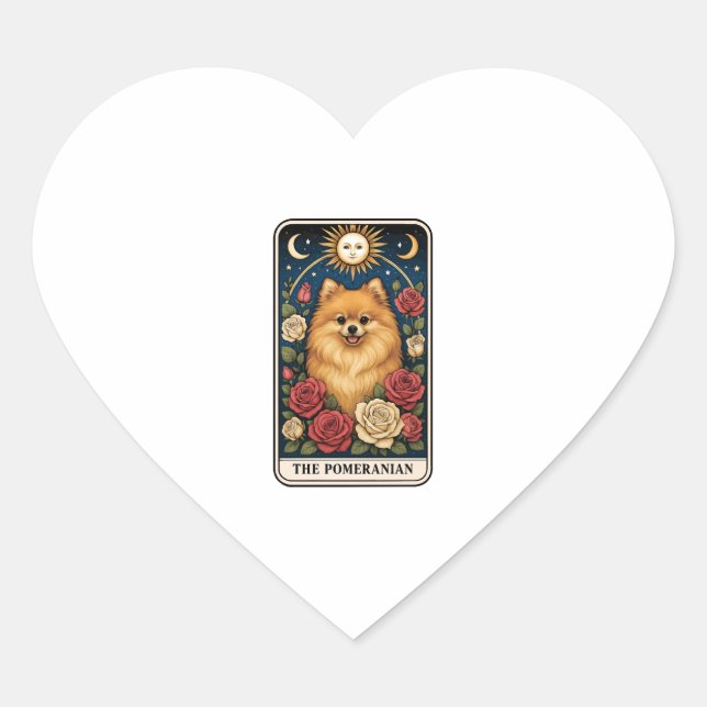 Pomeranian Herz-Aufkleber (Vorderseite)