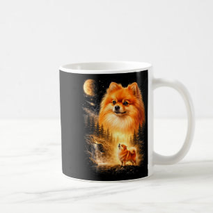 Pomeranian heult zum Mond vintage mystisch do Kaffeetasse