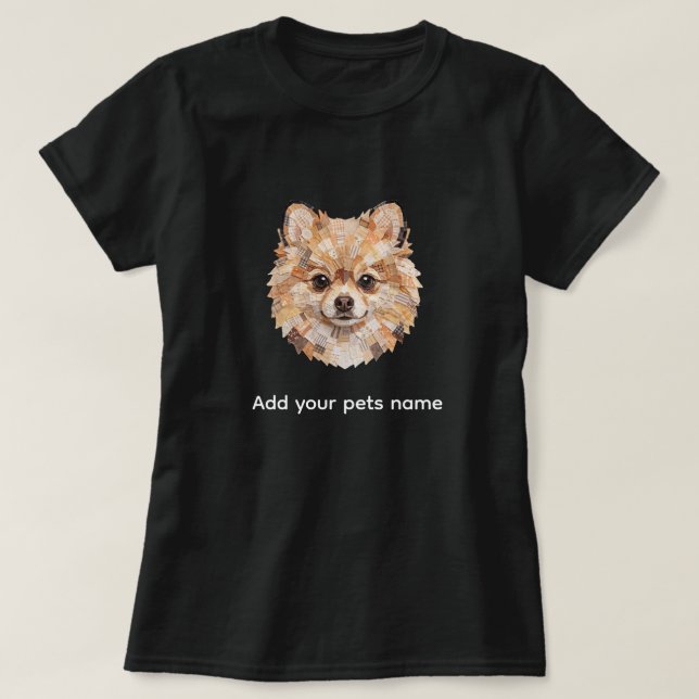 Pomeranian-Hund-Design T-Shirt (Design vorne)