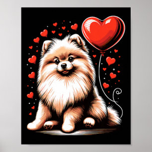 Pomeranian-Hund Valentinstag Hundebesitzer Valenti Poster