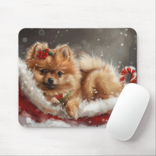 Pomeranian-Hund Weihnachtsfestlich Mousepad