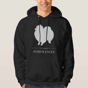 Pomeranian-Hund Weiße Silhouette Hoodie