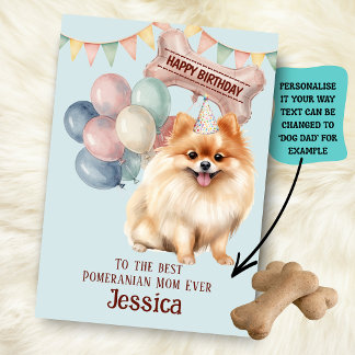 Pomeranian-Hundefreund-Mama/Papa Geburtstag Karte