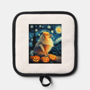 Pomeranian-Hundefreunde Malerei von van gogh Stern Topflappen