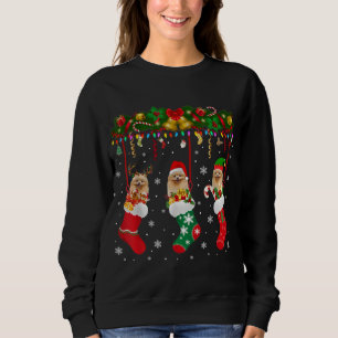 Pomeranian In Sock Xmas Reindeer Santa ELF Dog Sweatshirt