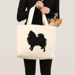 Pomeranian Jumbo Stoffbeutel<br><div class="desc">Pomeranian Dog Silhouette</div>