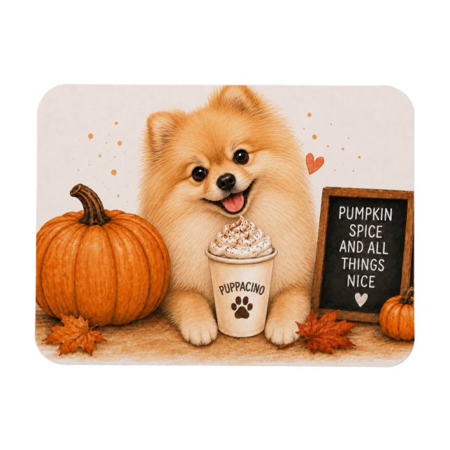 Pomeranian Kürbisgewürz Magnet (Horizontal)