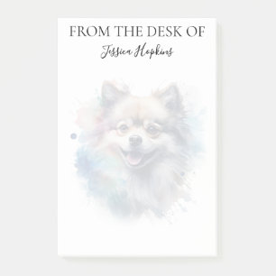 Pomeranian-Liebhaber mit Monogramm-Hund Post-it Klebezettel