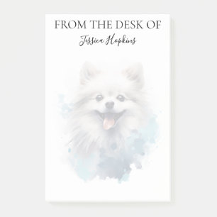 Pomeranian-Liebhaber mit Monogramm-Hund Post-it Klebezettel