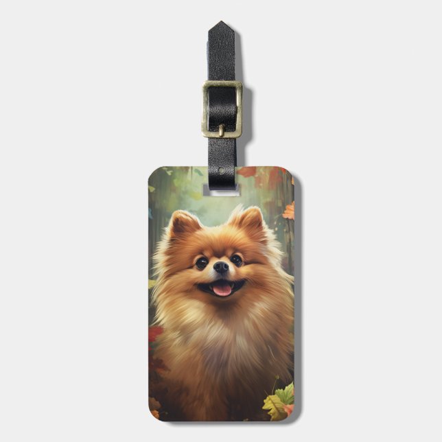 Pomeranian Luggage Tag Gepäckanhänger (Vorderseite vertikal)