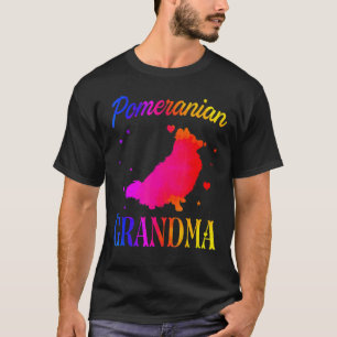 Pomeranian-Oma Vintage Bunte Süße Hundemama T-Shirt