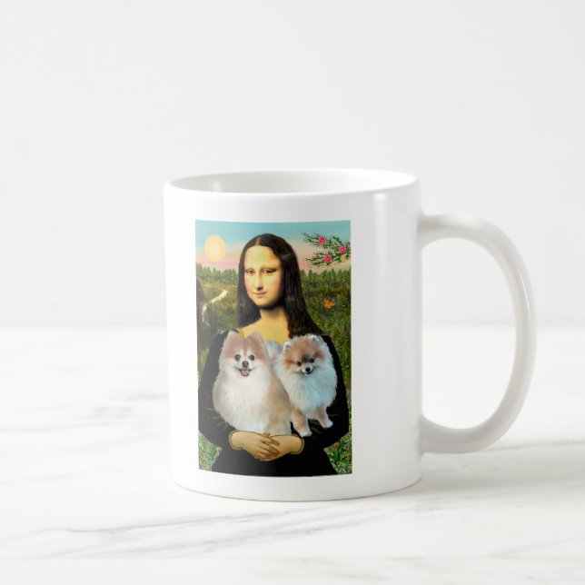 Pomeranian-Paar 3 - Mona Lisa Kaffeetasse (Rechts)