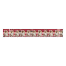 Pomeranian Red Holiday Plaid Funny Dog Christmas Ripsband