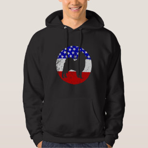 Pomeranian Retro  Dog American Flag Hoodie