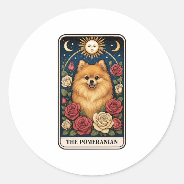 Pomeranian Runder Aufkleber (Vorderseite)