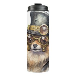 Pomeranian-Steampunk-Hund Thermosbecher