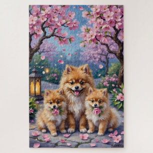 Pomeranian-Twilight-Blüten-Gartenkunst Puzzle