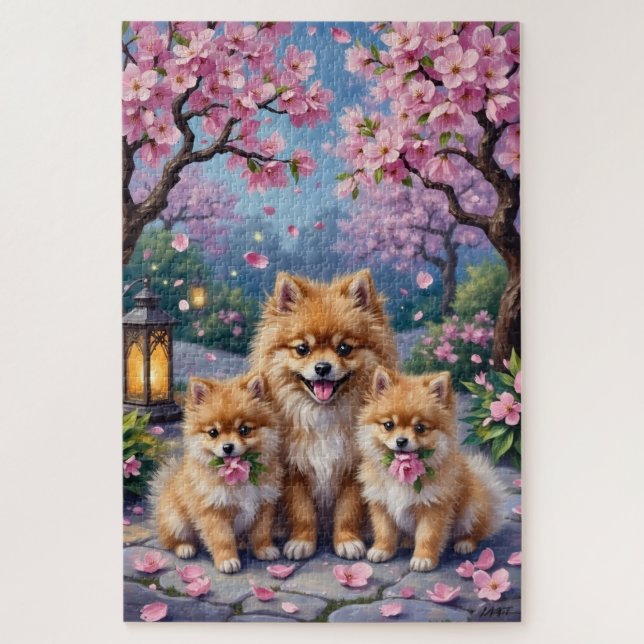 Pomeranian-Twilight-Blüten-Gartenkunst Puzzle (Vertikal)