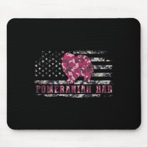 Pomeranian Vater Camo Amerikanische Flagge Tarnung Mousepad