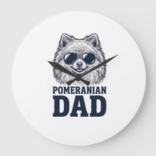 Pomeranian Vater Vintage Gravur Hunde Liebhaber De Große Wanduhr